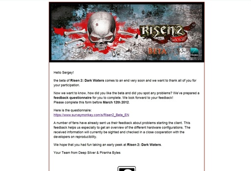 Risen 2 - Раздача steam ключей на закрытую бету Risen 2!